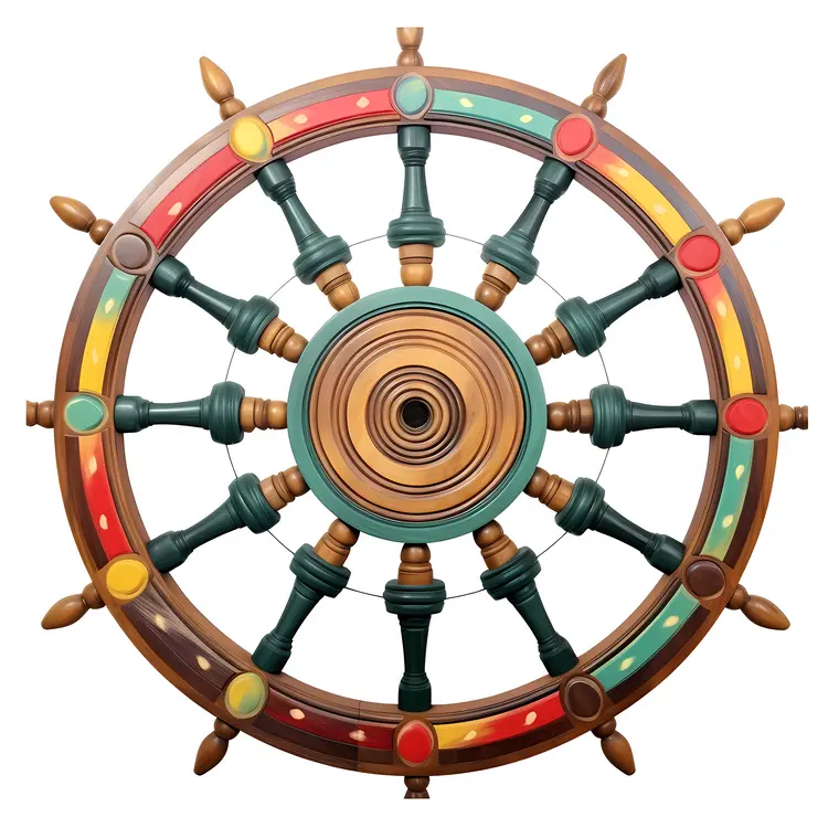 Colorful Ship Wheel for Nautical Decor