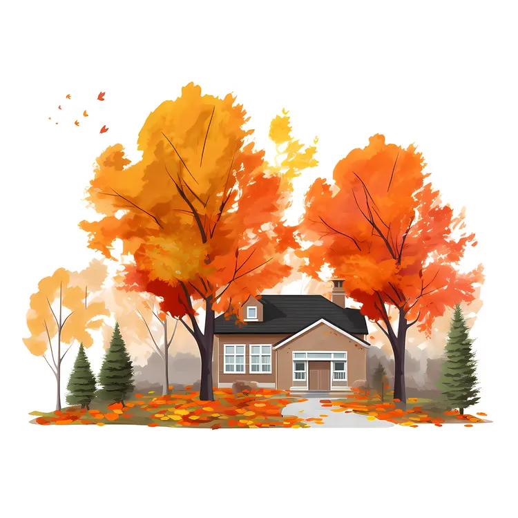 Small house with fall colors