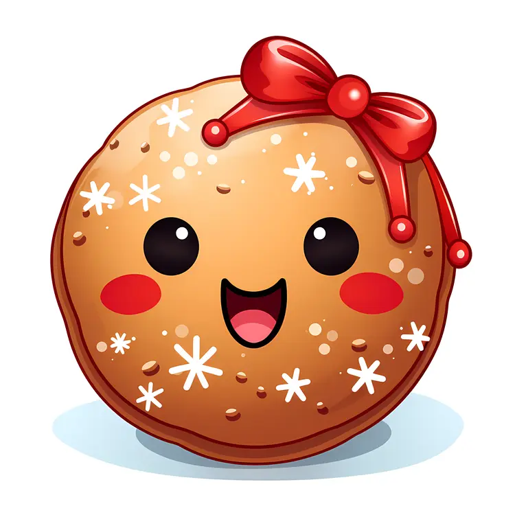 Cute Cookie with Red Bow