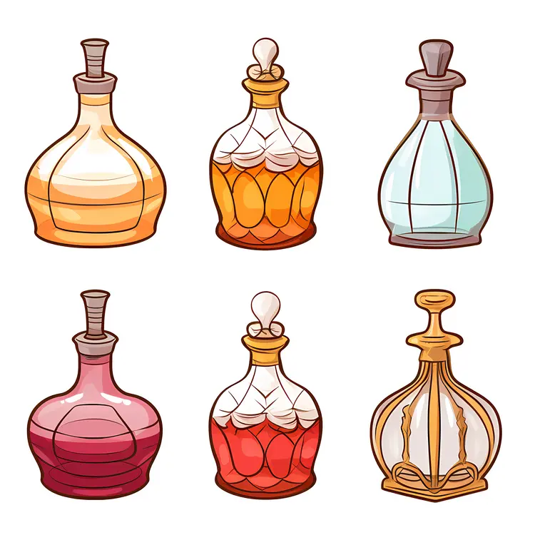 Colorful Perfume Bottles Collection