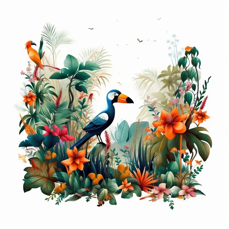 Toucan in a Tropical Jungle