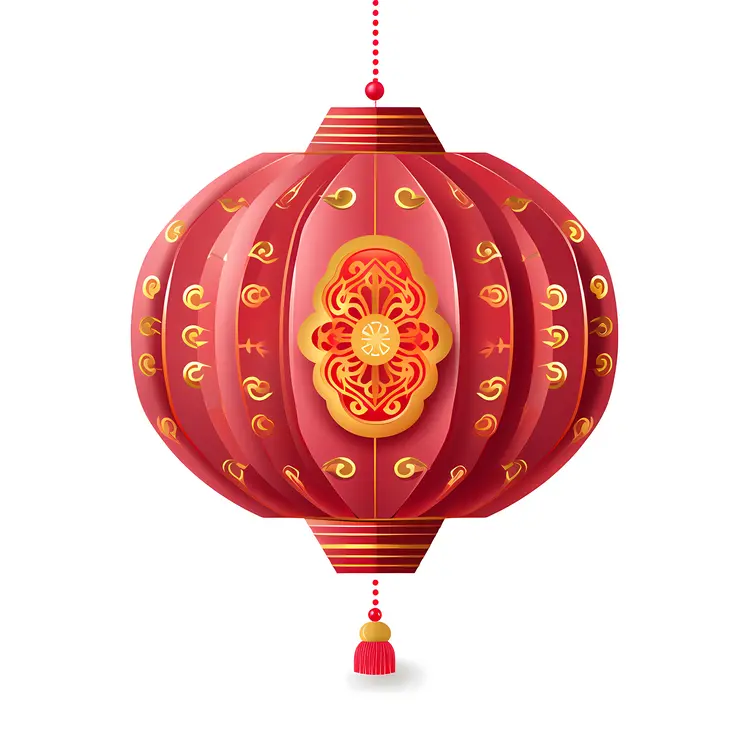 Ornate Red Lantern for Chinese New Year