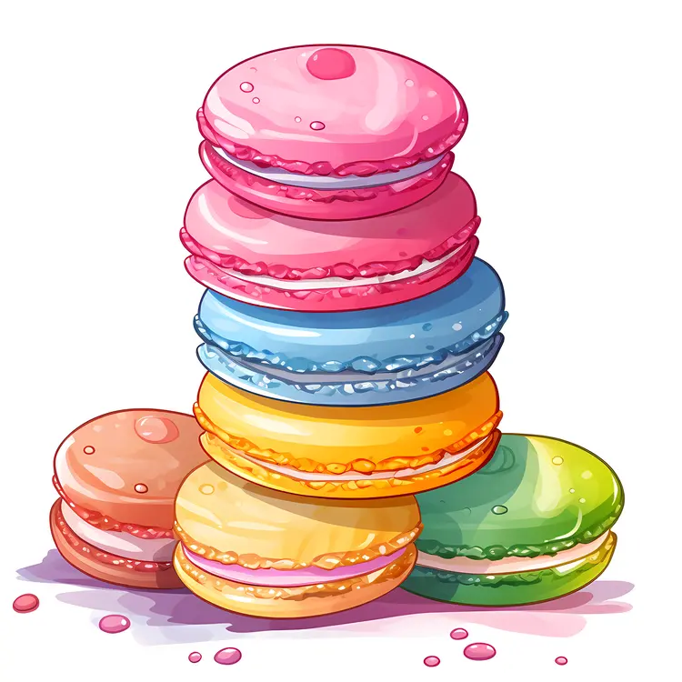 Colorful Macarons Stack Illustration