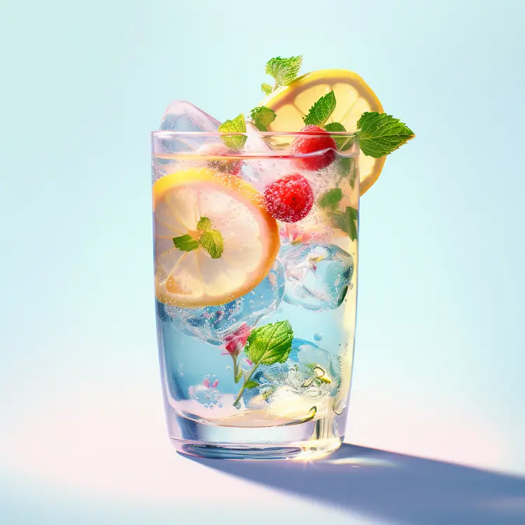 Refreshing Lemonade with Mint and Berries
