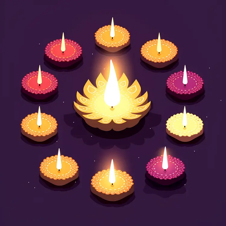Diya Arrangement for Diwali