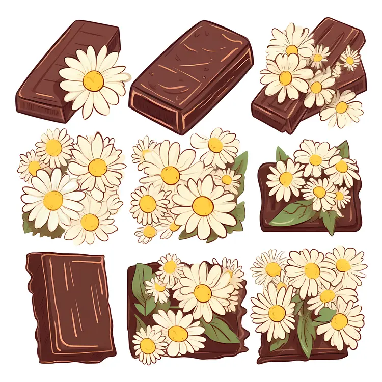 Floral Decorated Chocolate Bars