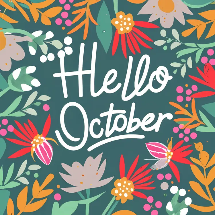 Hello October Floral Greeting