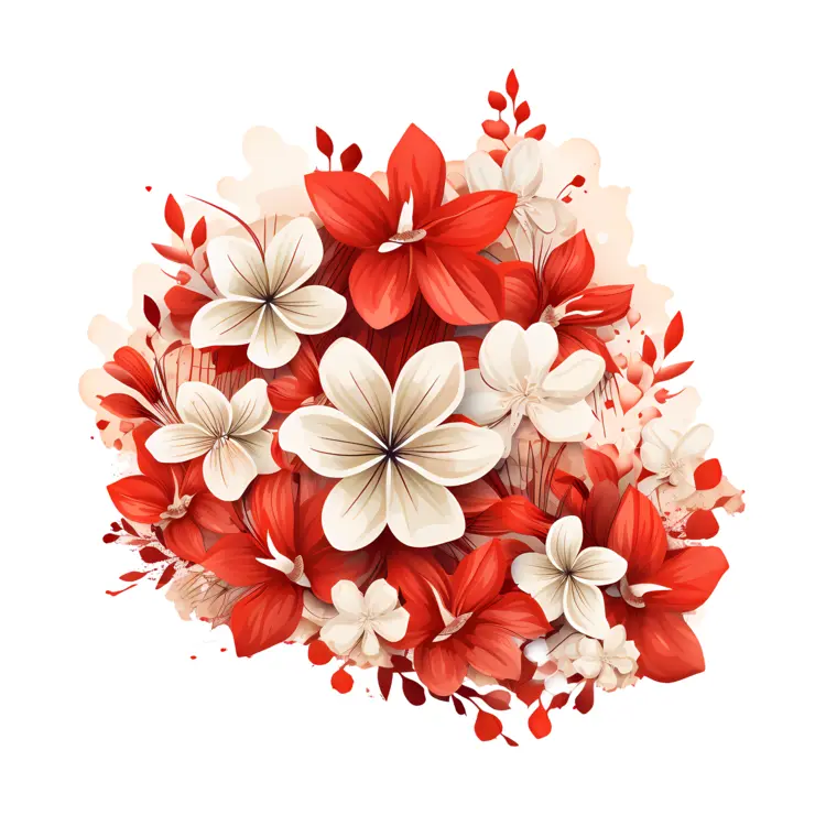 Beautiful Red and White Floral Bouquet