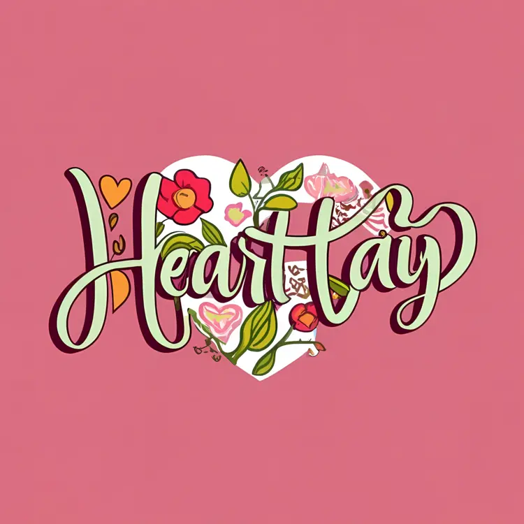 Heart Day Floral Heart Illustration
