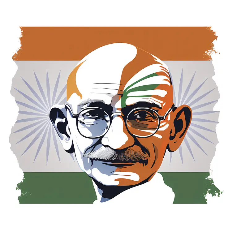 Elderly Man with Glasses and Indian Flag