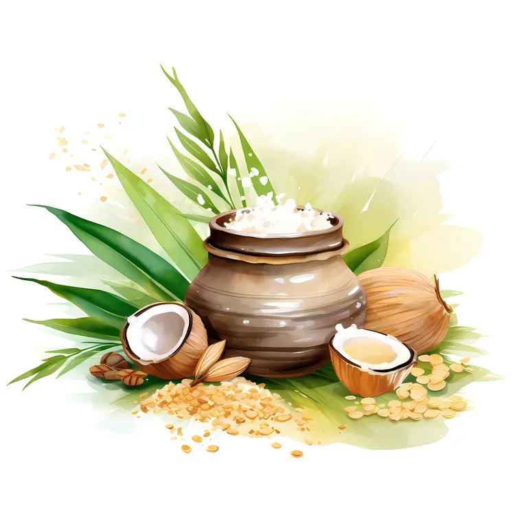 Traditional Clay Pot with Coconut and Herbs