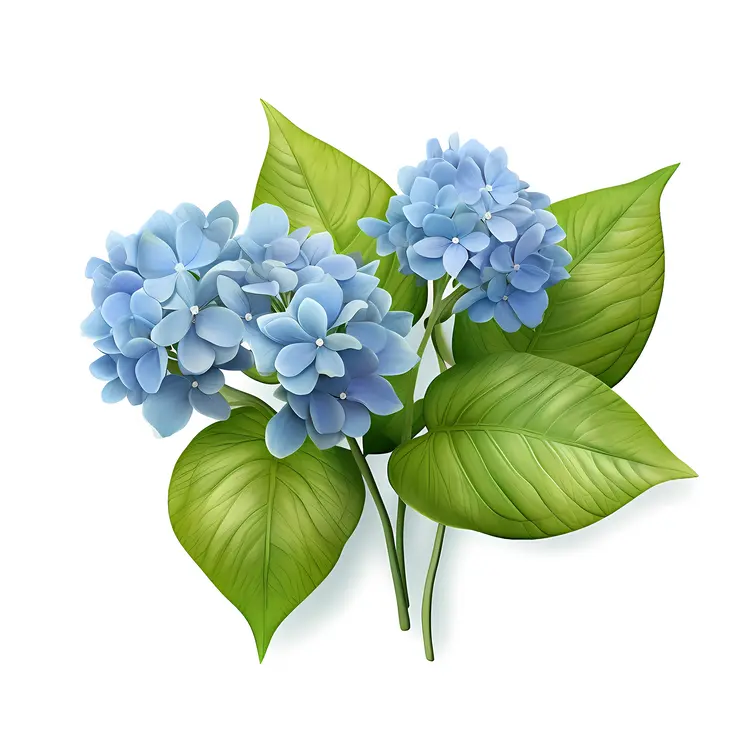 Two Blue Hydrangea Flowers