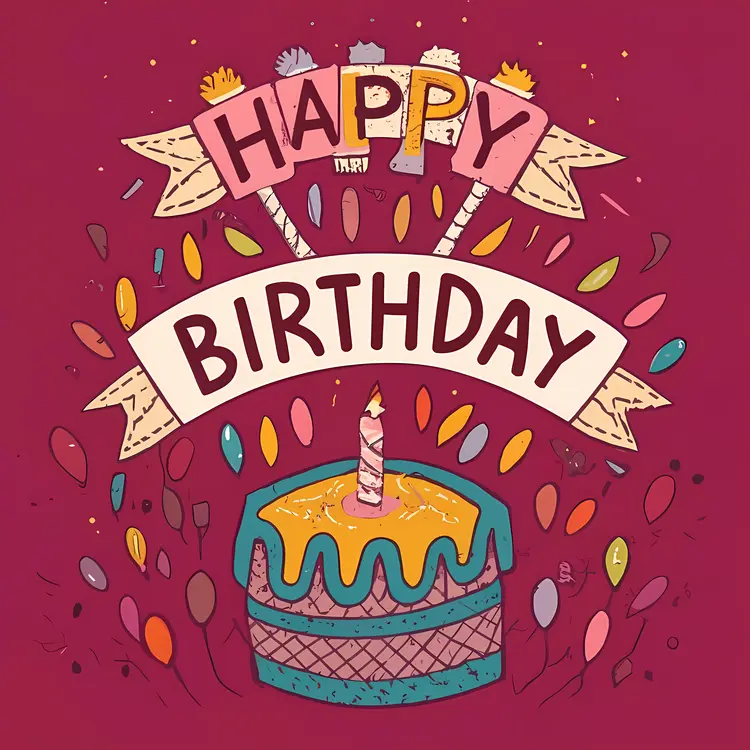 Happy Birthday with Cake and Candles