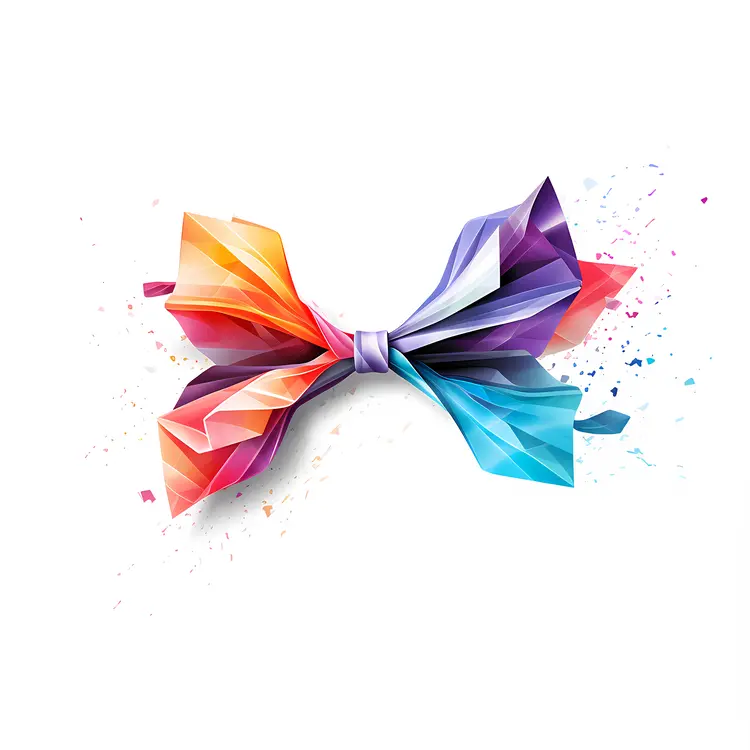 Colorful Origami Bow with Splashes