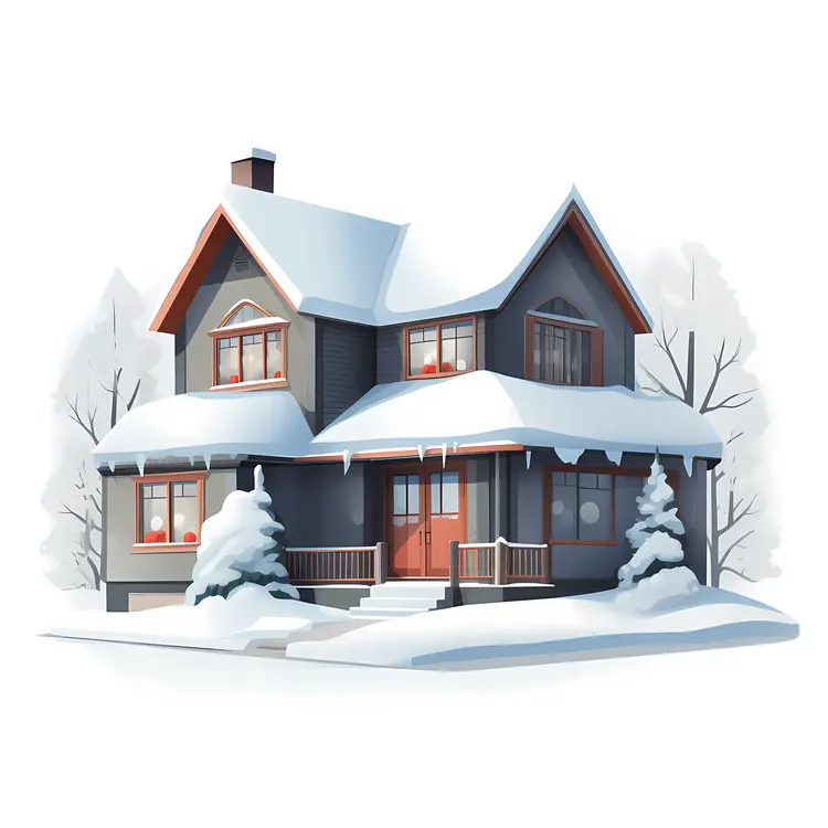 Snowy Winter House