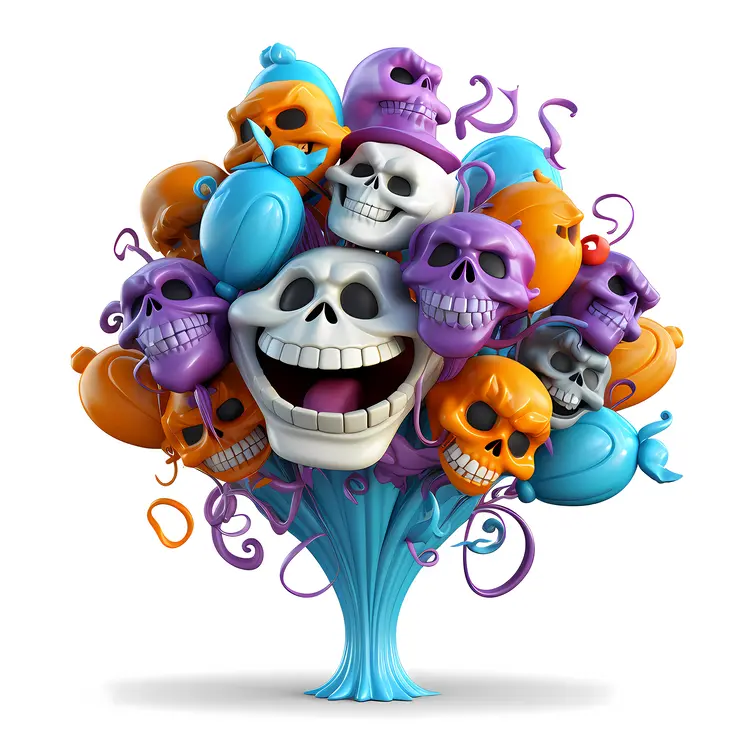Colorful Skull Balloons for Party Decorations