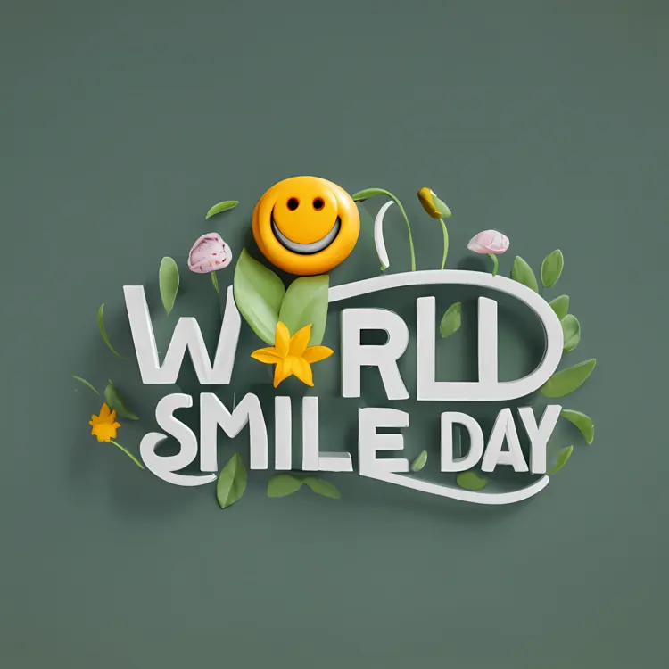 Smiley Face with Flowers for World Smile Day