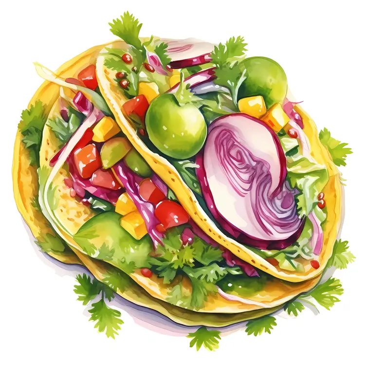 Colorful Fresh Taco Illustration