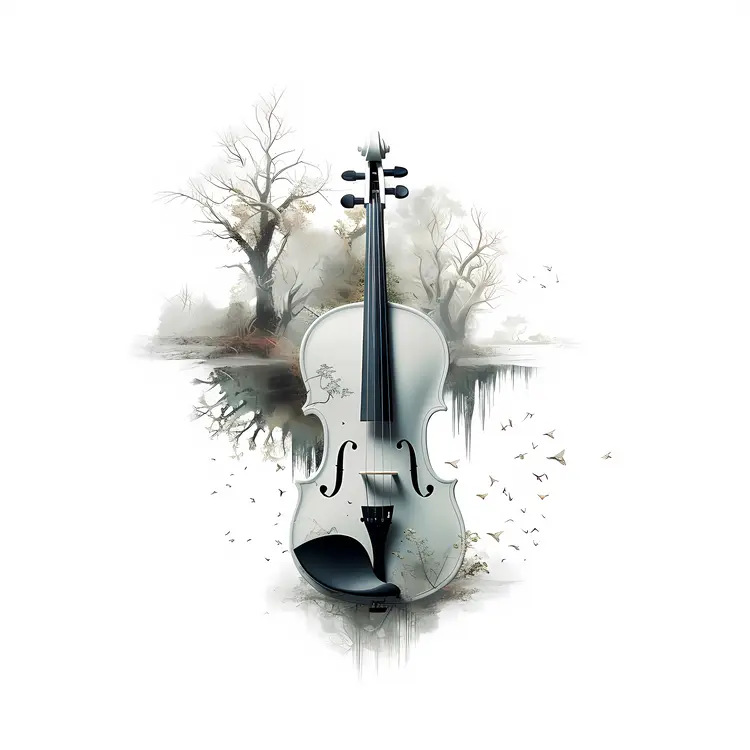 White Violin with Minimalist Design