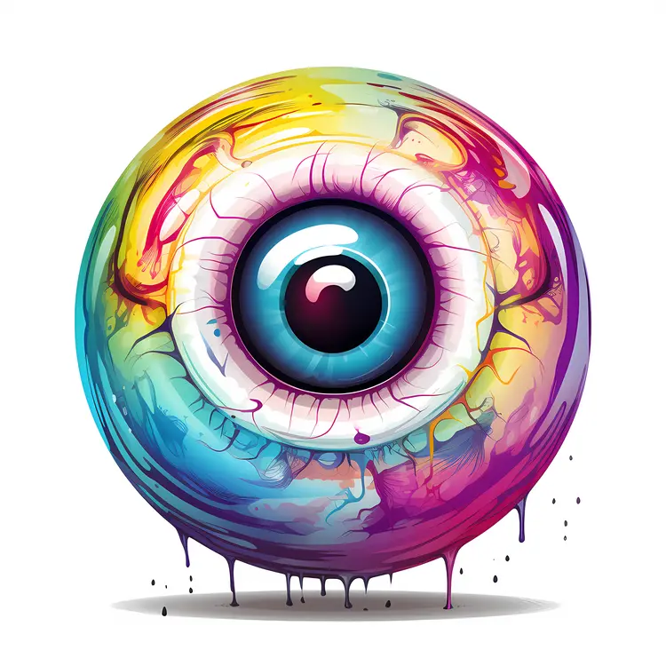 Colorful Dripping Eye Illustration