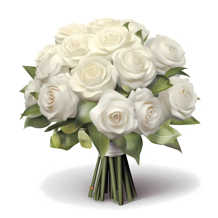 Charming White Rose Bouquet