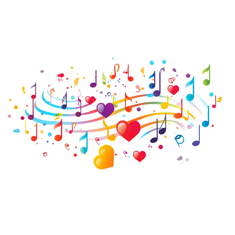 Colorful Musical Notes Background