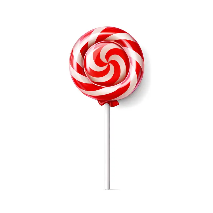 Red and White Swirl Candy Lollipop