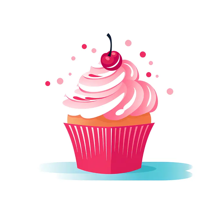 Minimalist Cupcake with Cherry