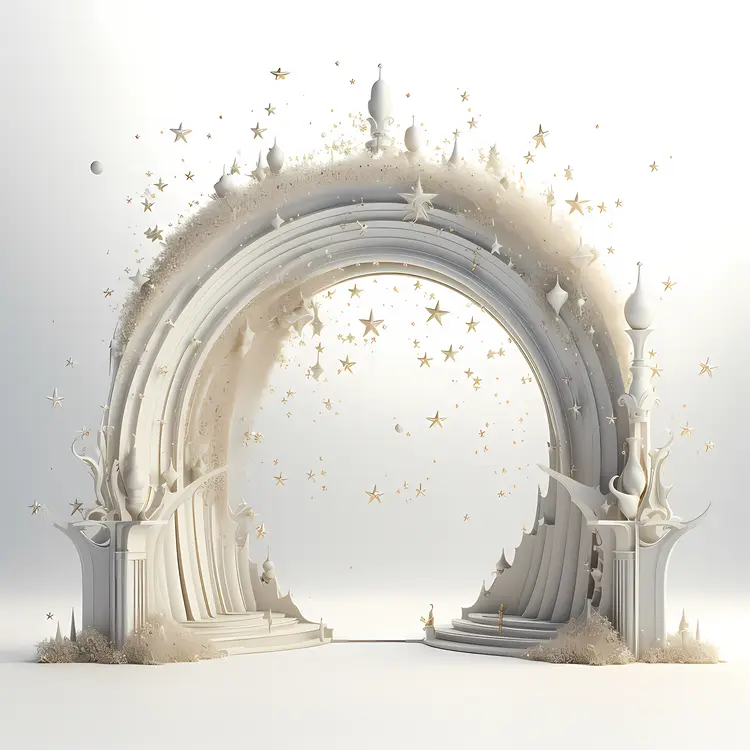 White Fantasy Arch with Stars