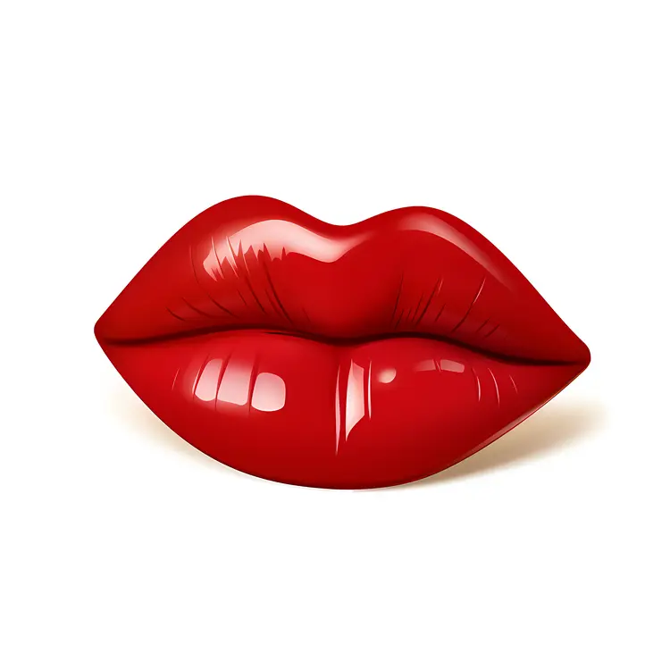 Shiny Red Lips Illustration