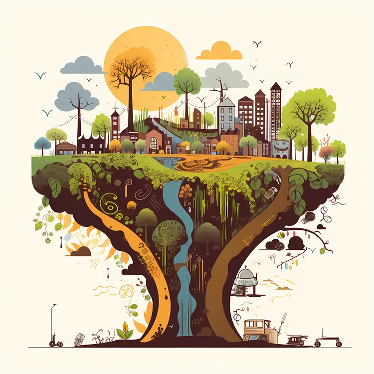 Sustainable City Illustration