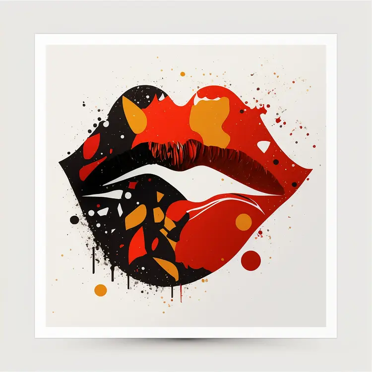 Abstract Colorful Lips Art