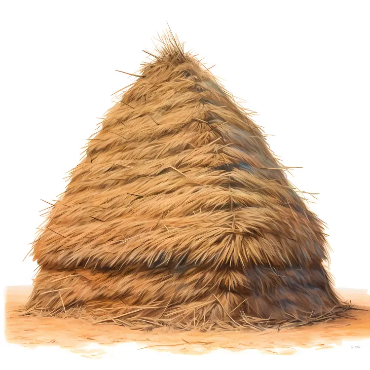 Large Haystack in Rural Farm Setting