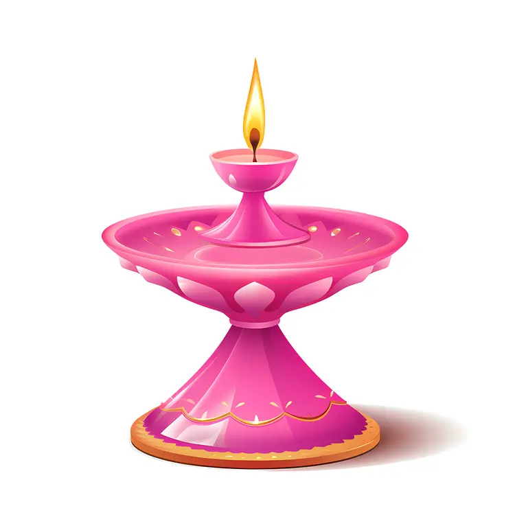 Pink Lamp with Flame