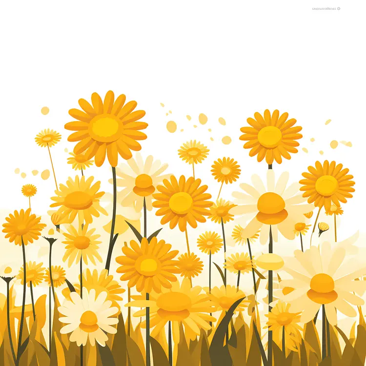 Yellow Flowers in a Field