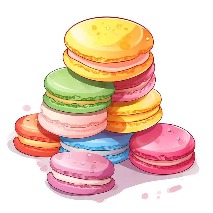 Stack of Colorful Macarons