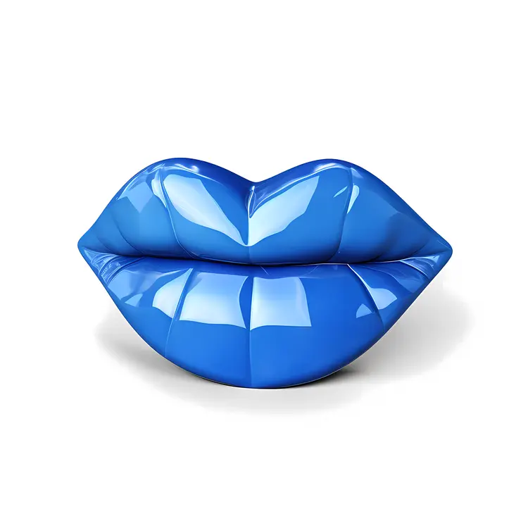 Glossy Blue Lips Illustration