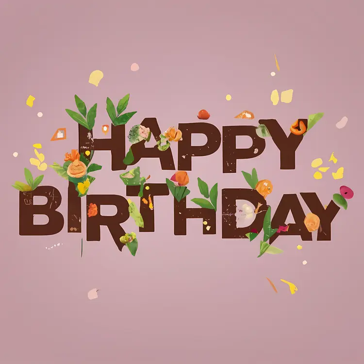 Happy Birthday with Floral Design