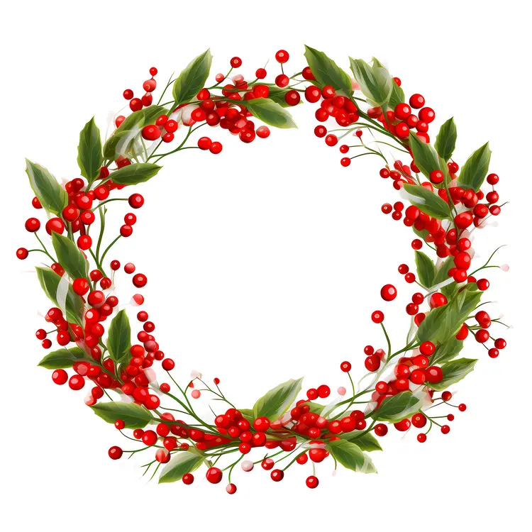 Elegant Christmas Wreath with Red Berries