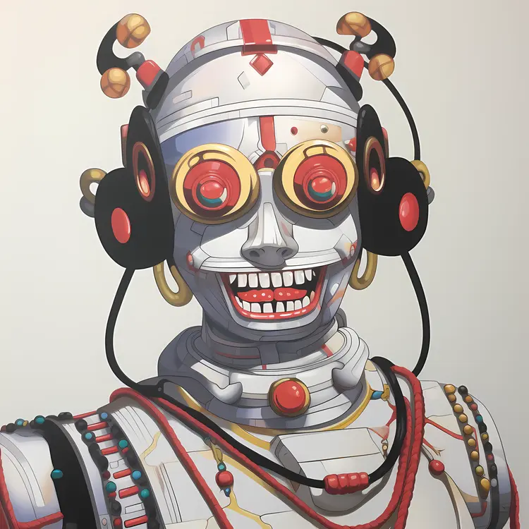 Futuristic Robot with Headphones