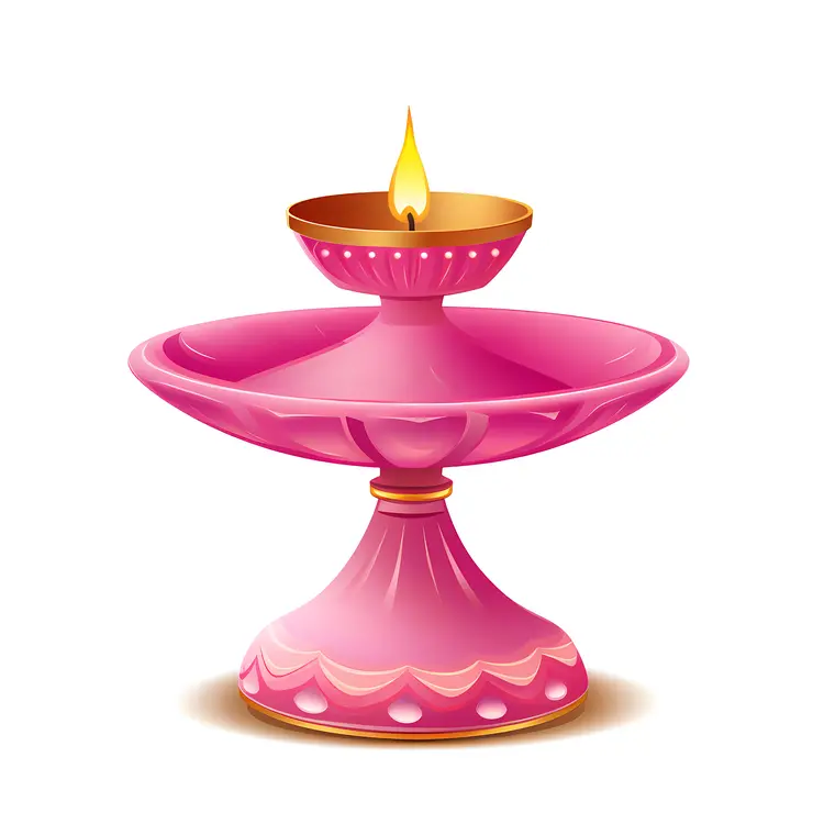 Pink Lamp with Flame