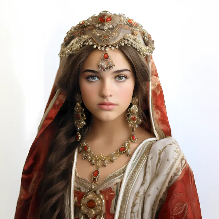 Elegant Princess with Ornate Crown