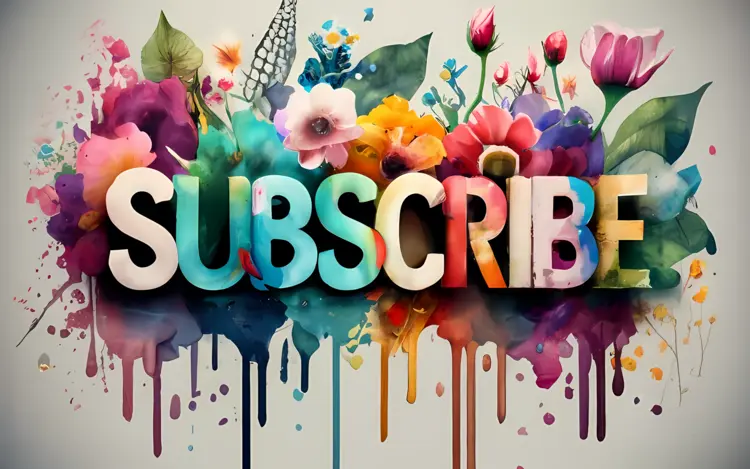 Colorful Subscribe Text with Floral Background