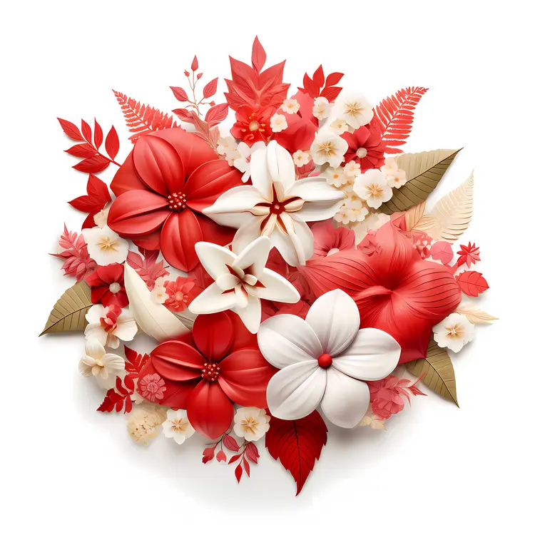 Delicate Red and White Flower Arrangement