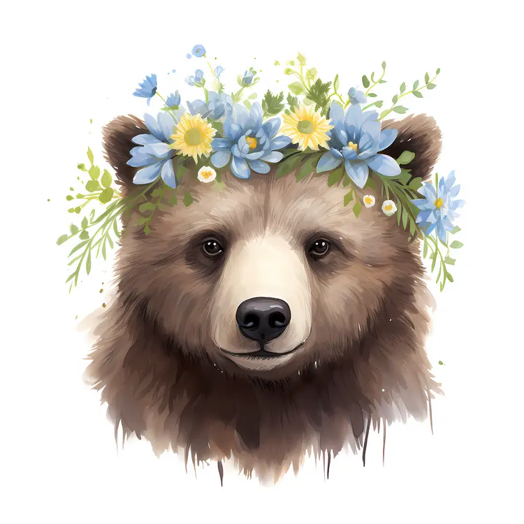 Bear with Flower Crown