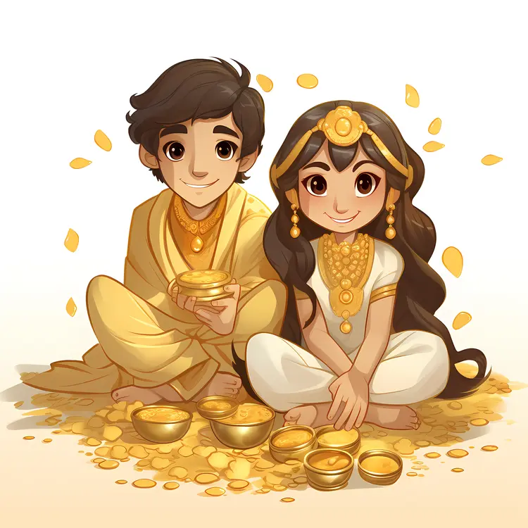 Children with Gold Coins
