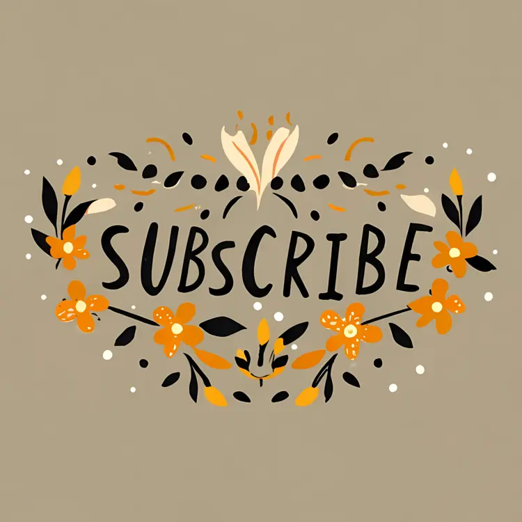 Ornate Floral Subscribe Text Design