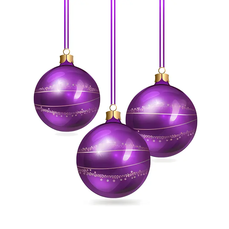 Purple Christmas Ornaments for Festive Decoration