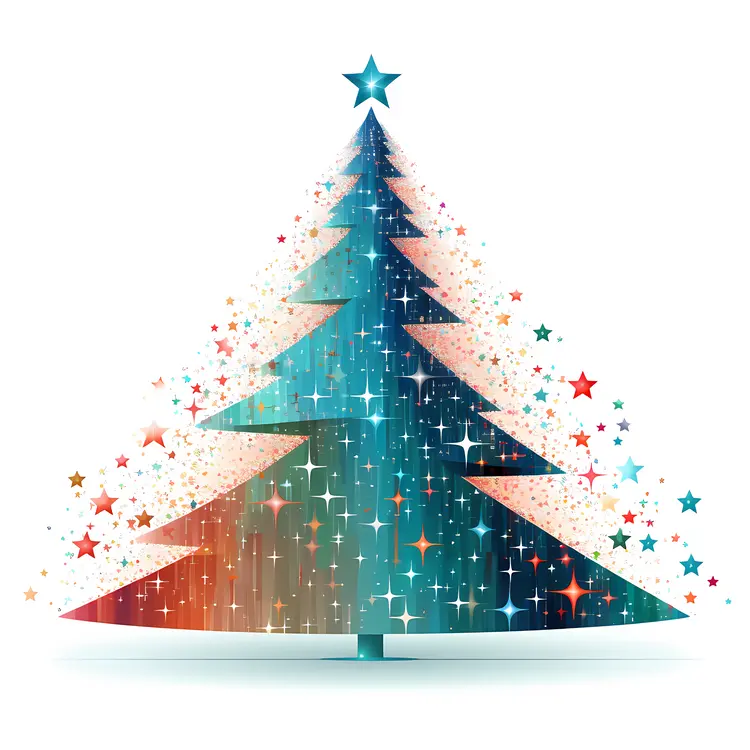 Colorful Layered Christmas Tree with Star