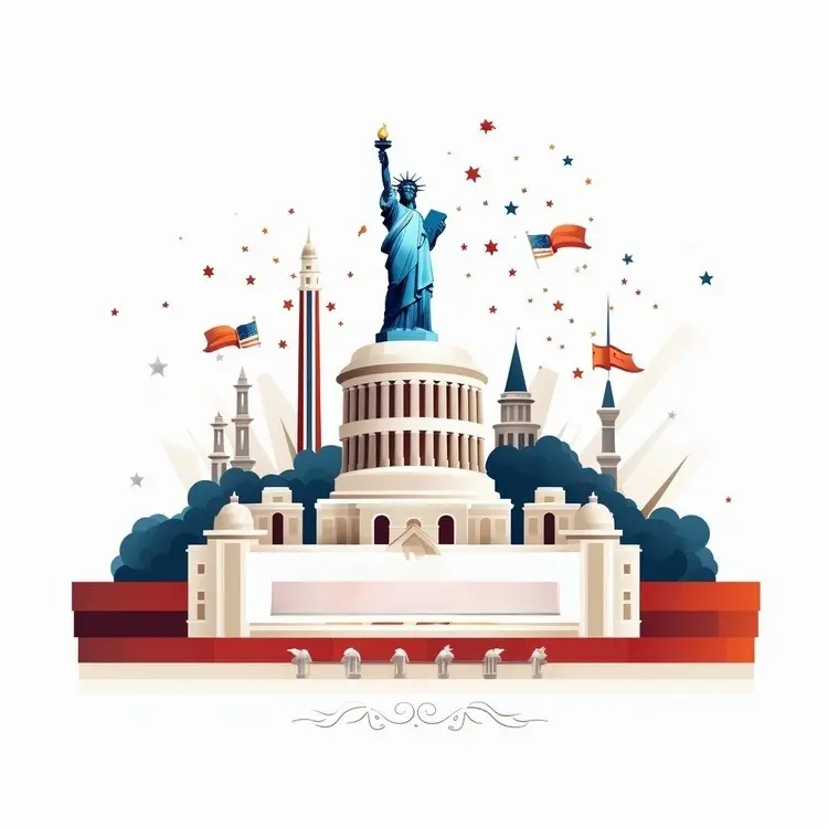 Statue of Liberty with Cityscape